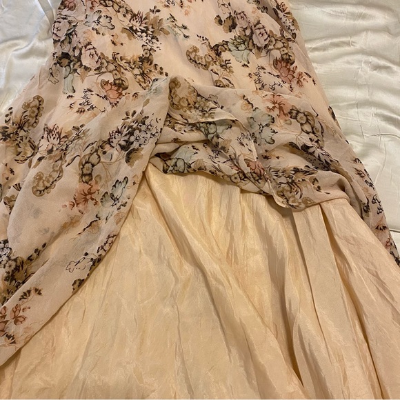 Vintage silk blush floral maxi dress - Picture 4 of 7